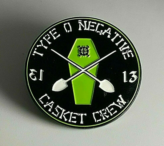 Type O Negative Casket Crew Enamel Lapel Pin T004PC Badge
