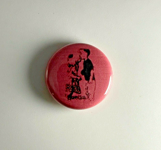 Saetia 1" Button S012B Badge Pin Closure Orchid Honeywell Reach Out