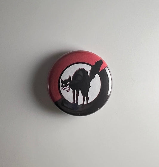 Sabo Cat Tabby Anarchist Black Cat IWW Wobblies 1" Button S046B Badge Pin
