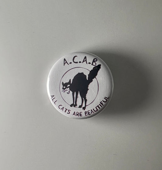 ACAB Sabo Cat All Cats Are Beautiful IWW 1312 1.25" Button S011B125 Badge Pin