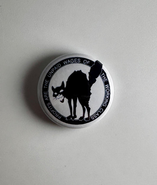 Sabo Cat Tabby IWW 1" Button S048B Badge Pin