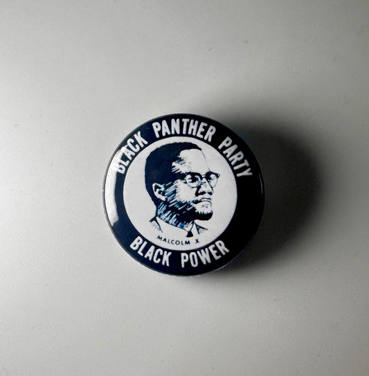 Black Panther Party Malcolm X 1.25" Button B018B125 Badge Pin