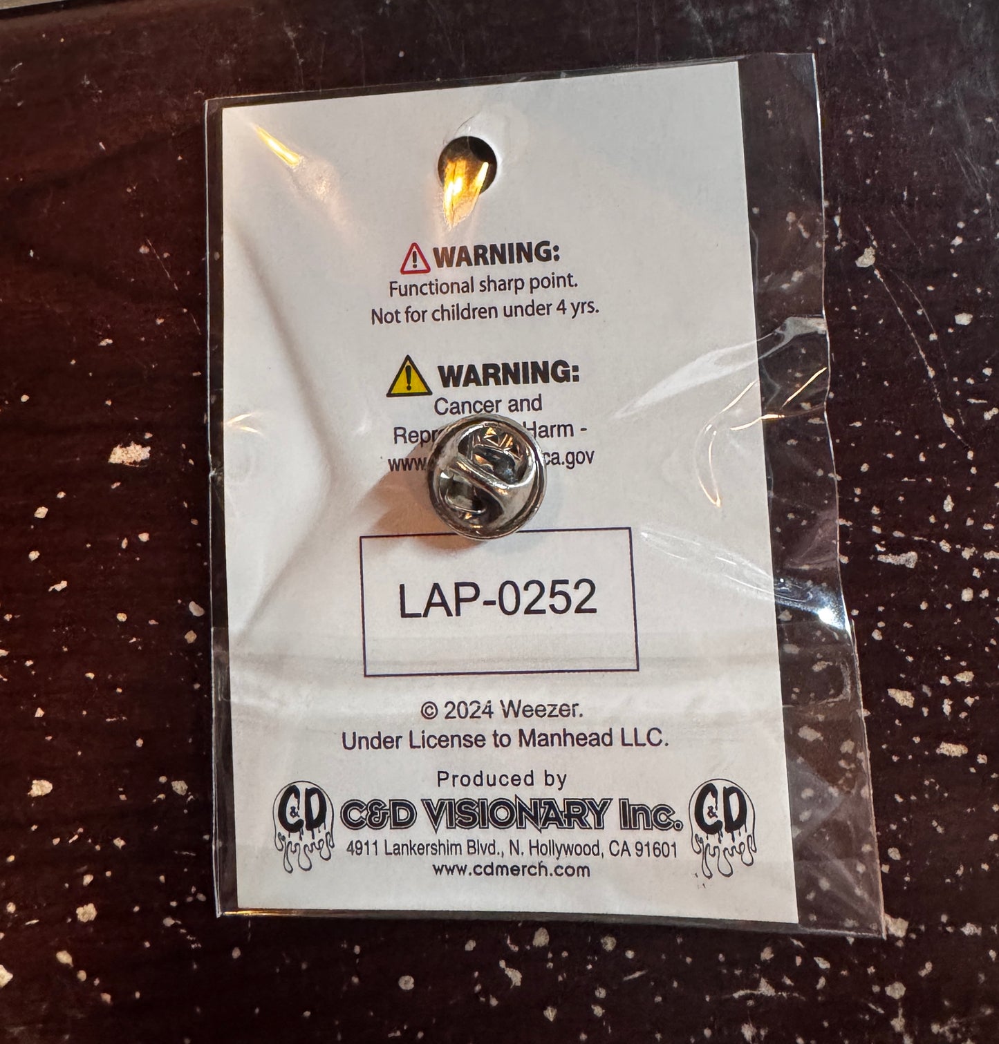 Weezer Enamel Lapel Pin W003PC