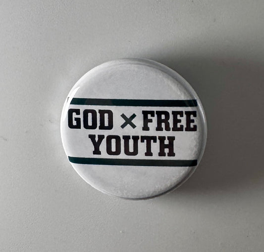 God Free Youth Chain Of Strength Straight Edge 1.25" Button G006B125 Pin Badge