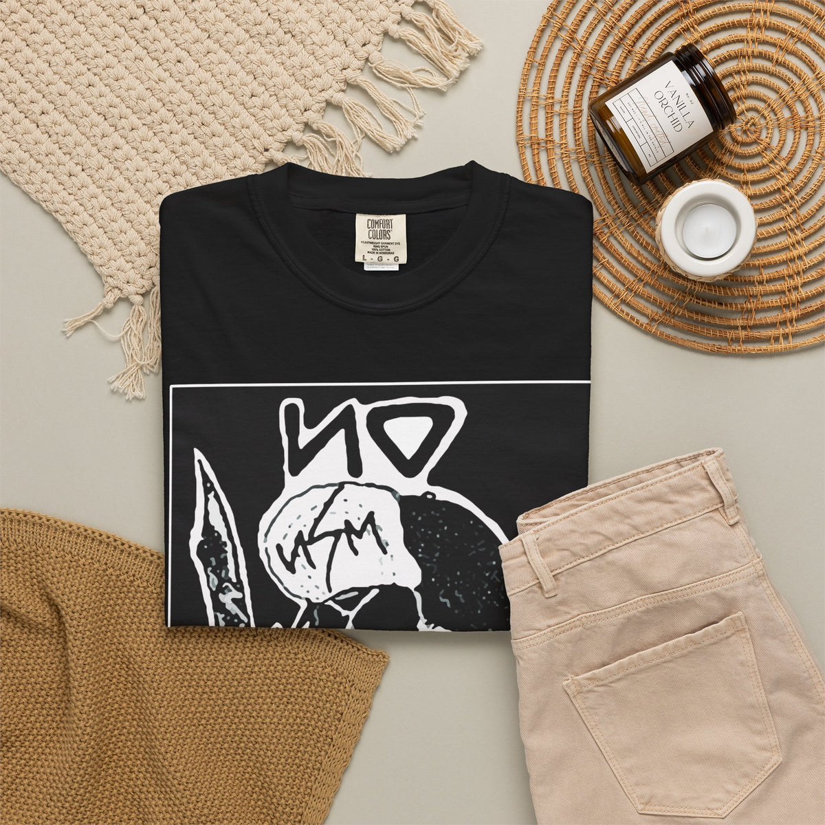 No Mercy Skull T-Shirt — Graphic Punk Skull With Knife Tee