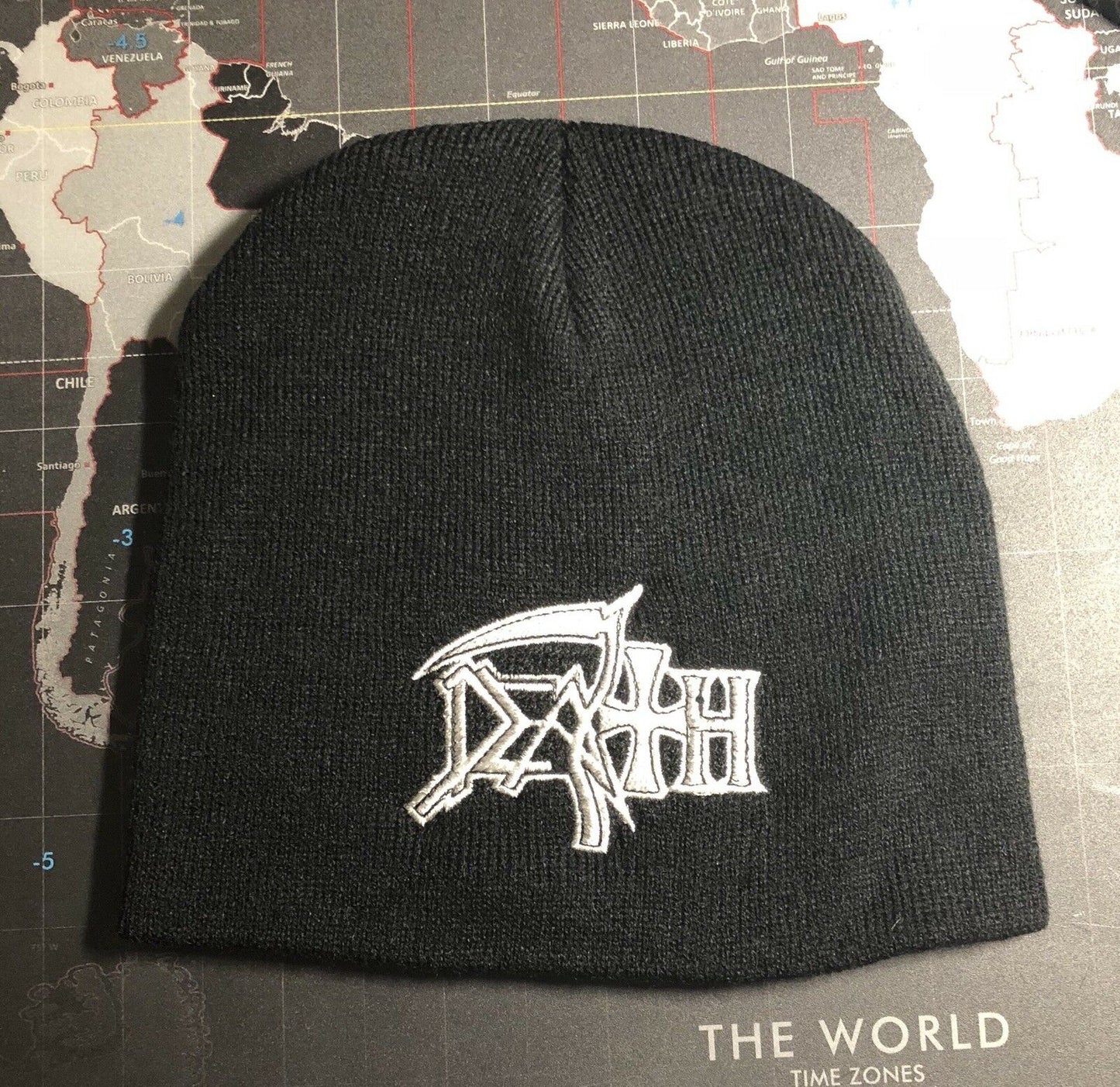 Death Heavy Metal Embroidered Beanie D002B