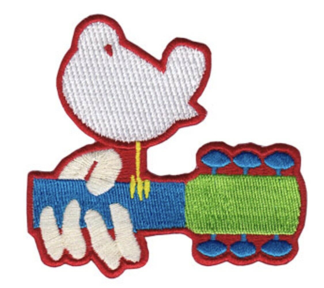 Woodstock Festival Dove And Guitar Embroidered Patch W005P