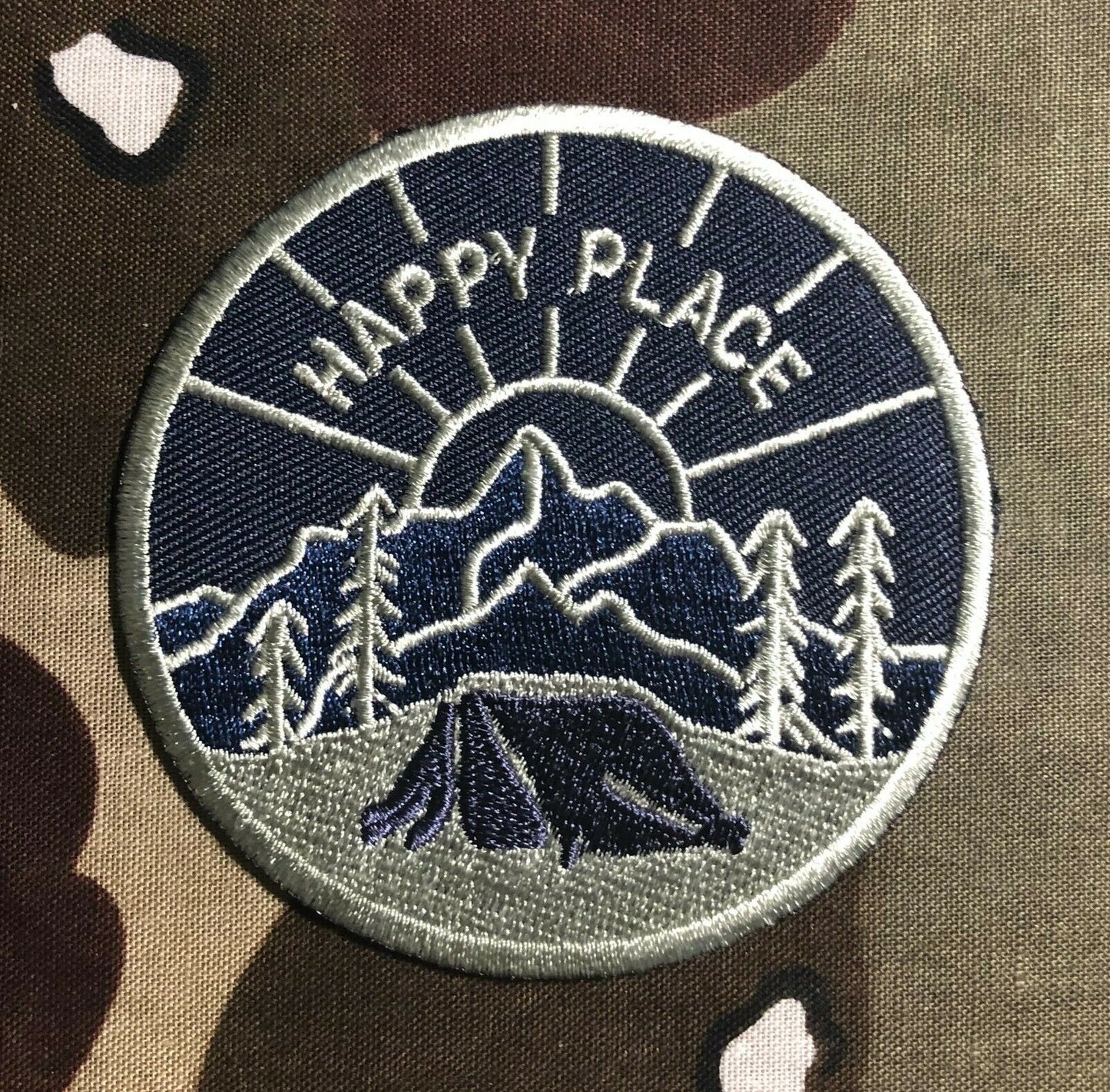 Happy Place Camping Embroidered Patch O018P