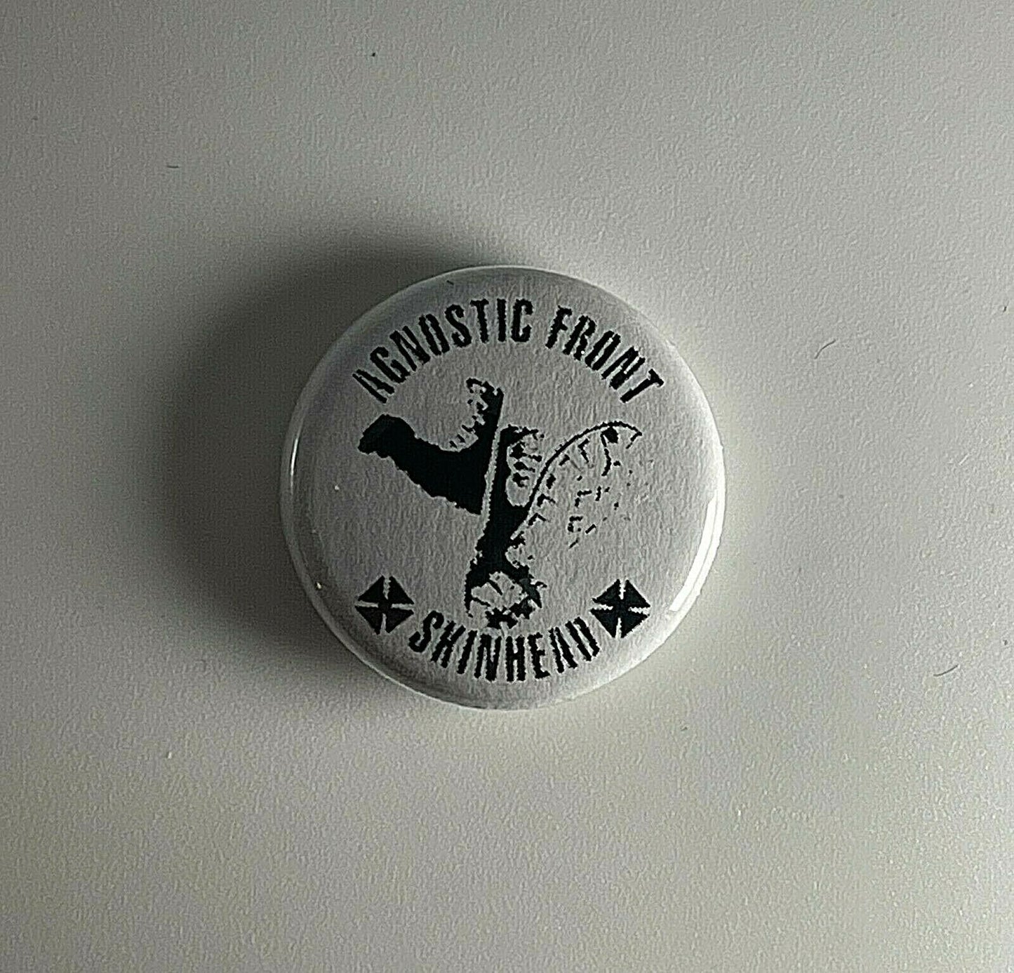 Agnostic Front Skinhead 1” Button A017B Pin Badge