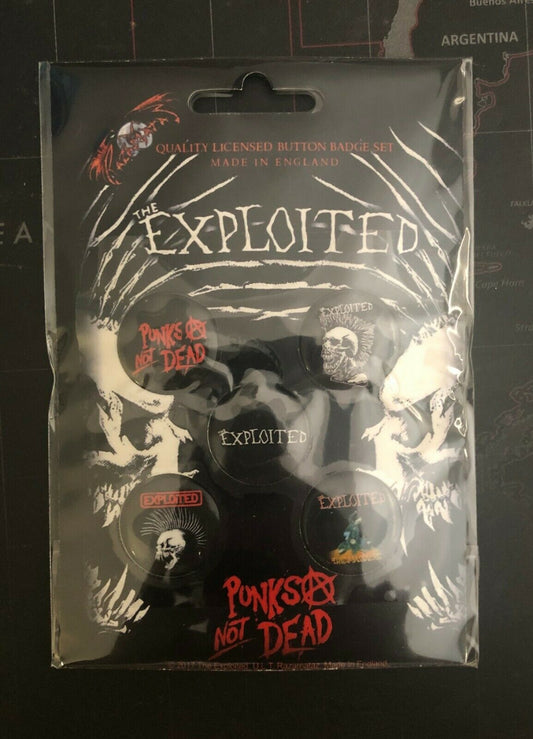 The Exploited Five 1” Button Set Badge Pin