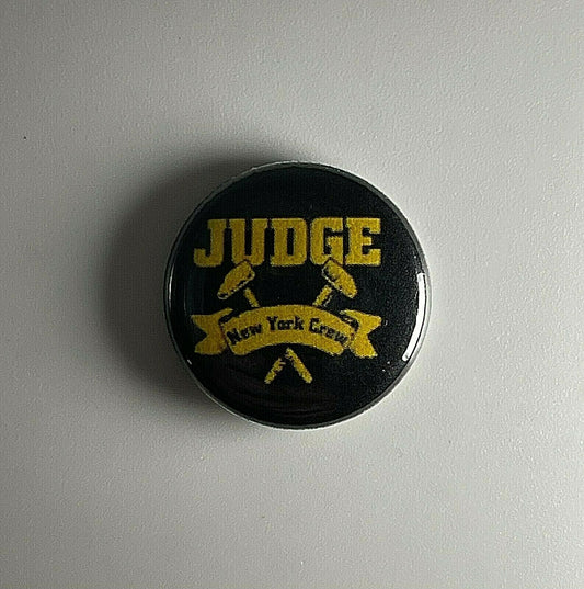 Judge New York Crew Straight Edge 1” Button J002P Pin Badge