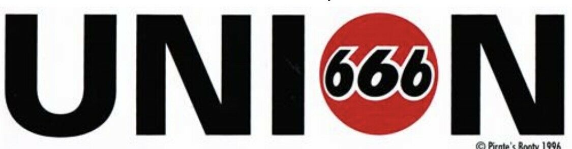 Union 666 Vinyl Bumper Sticker U001S