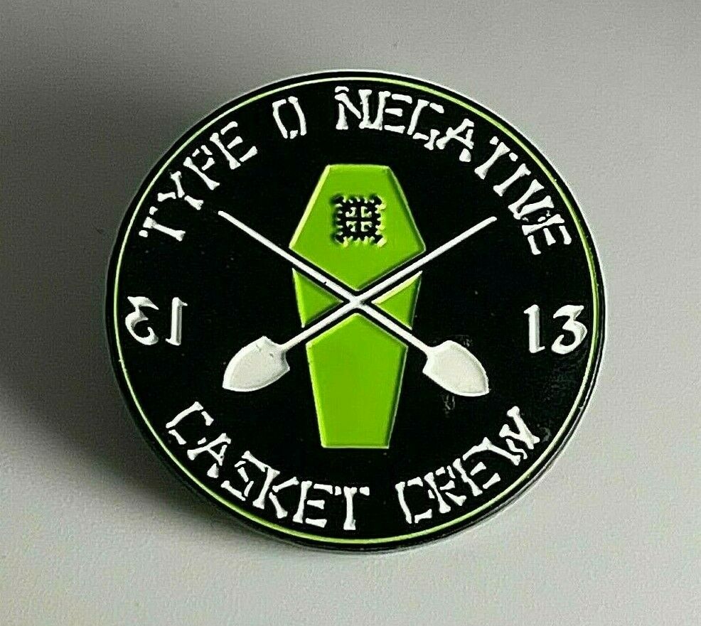 Type O Negative "Official" Casket Crew Enamel Lapel Pin T004PC Badge