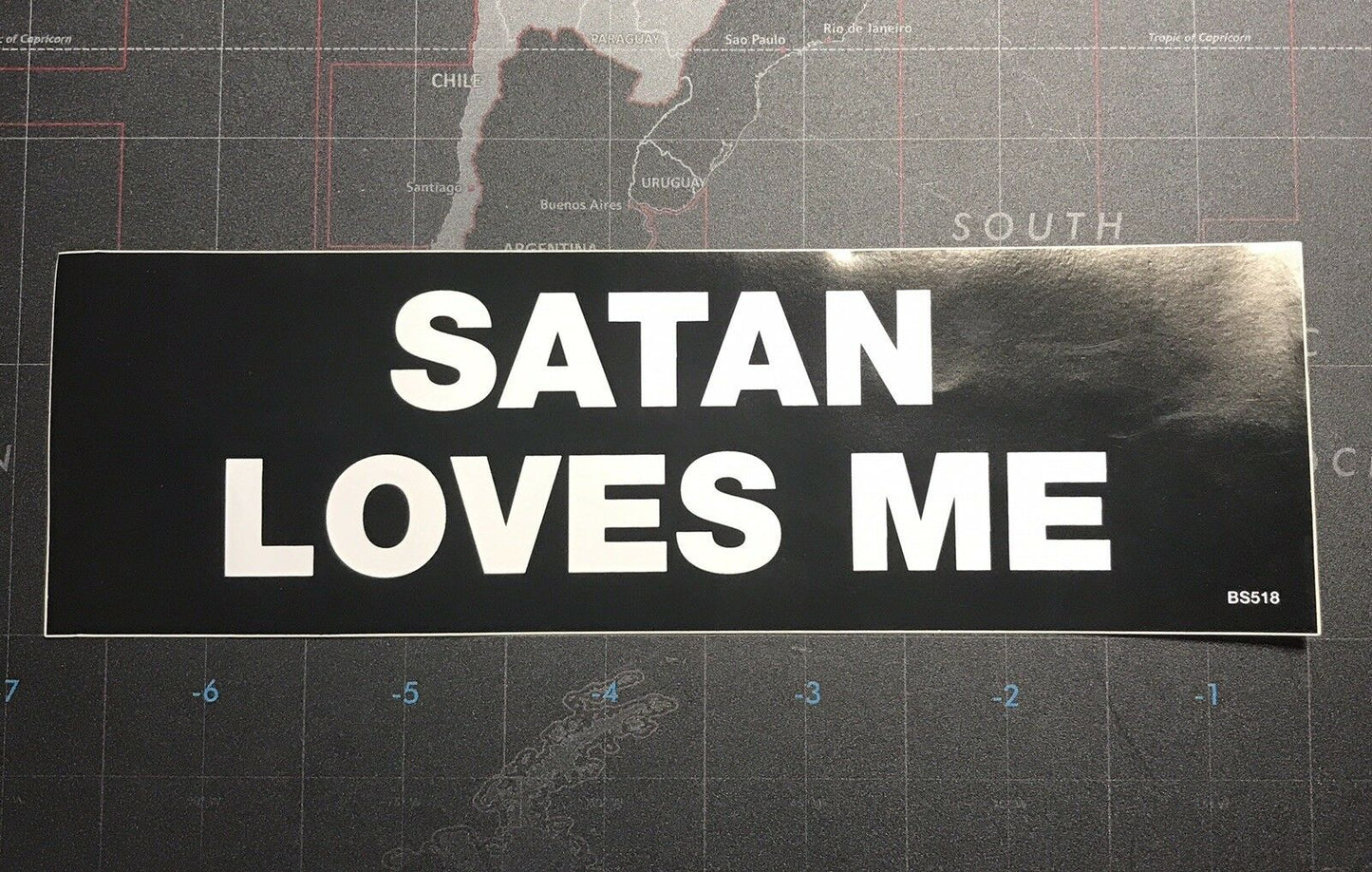 Satan Loves Me Vinyl Bumper Sticker S001S