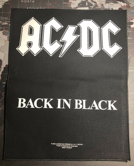 AC/DC Back In Black Printed Back Patch A013P