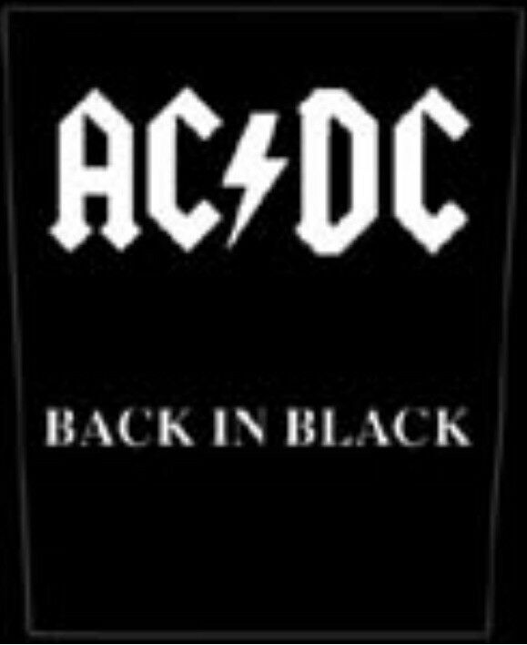 AC/DC Back In Black Printed Back Patch A013P