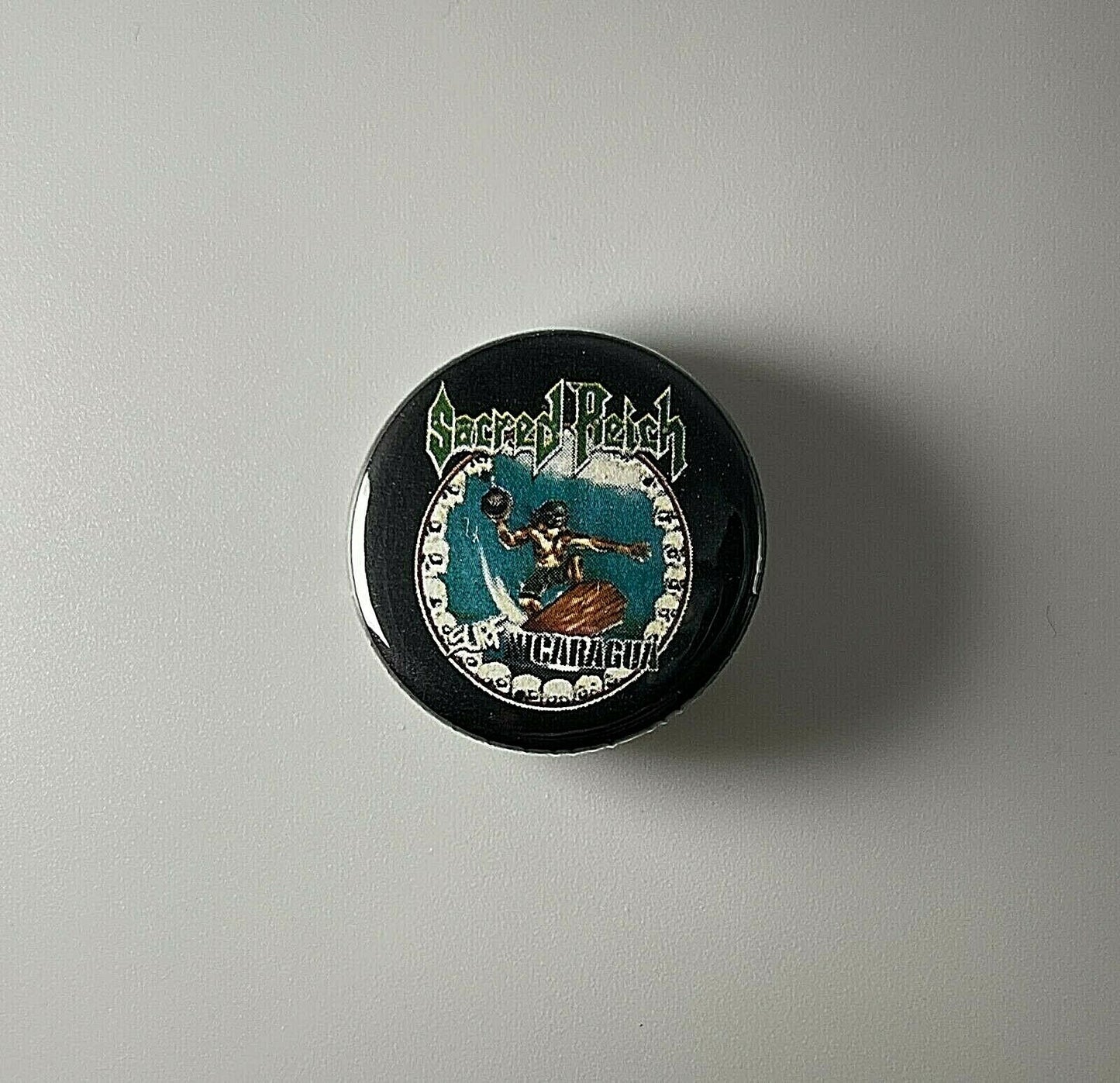 Sacred Reich Surf Nicaragua  1.25" Button S007B125 Pin Badge