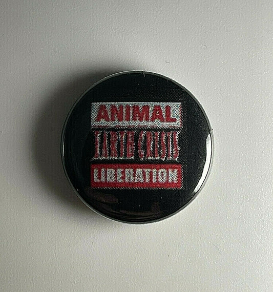 Earth Crisis Vegan Straight Edge Animal Liberation 1” Button E007B Badge Pin