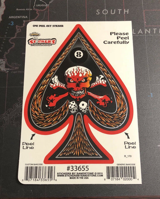 Skull Ace Of Spades Vinyl Sticker S006S