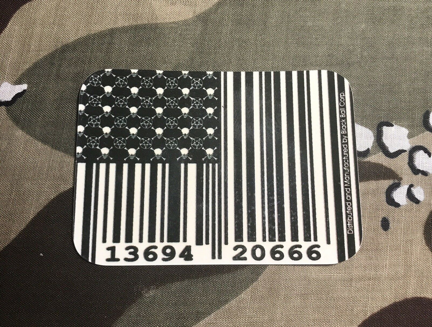 Barcode American Flag Vinyl Sticker B001S