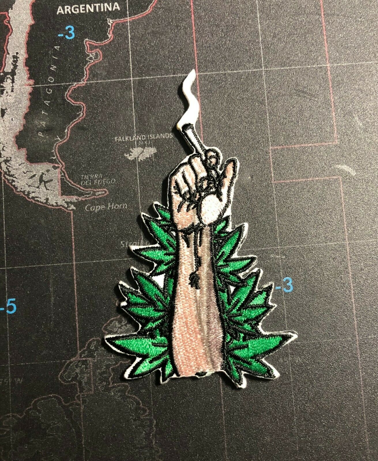 Weed Joint Hand Marijuana Embroidered Patch W012P