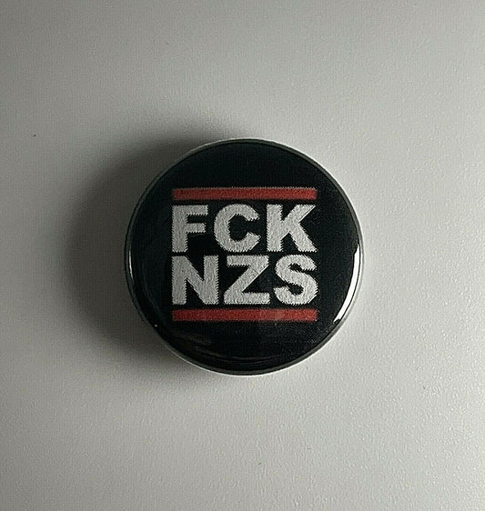 FCK NZS Anti-Fascist Run DMC 1” Button F002B  Badge Pin