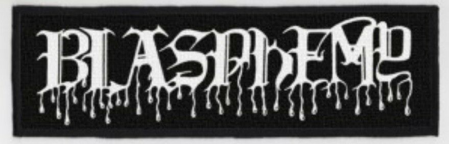 Blasphemy Black Metal Logo Large Super Strip Sublimated Printed Patch B026P