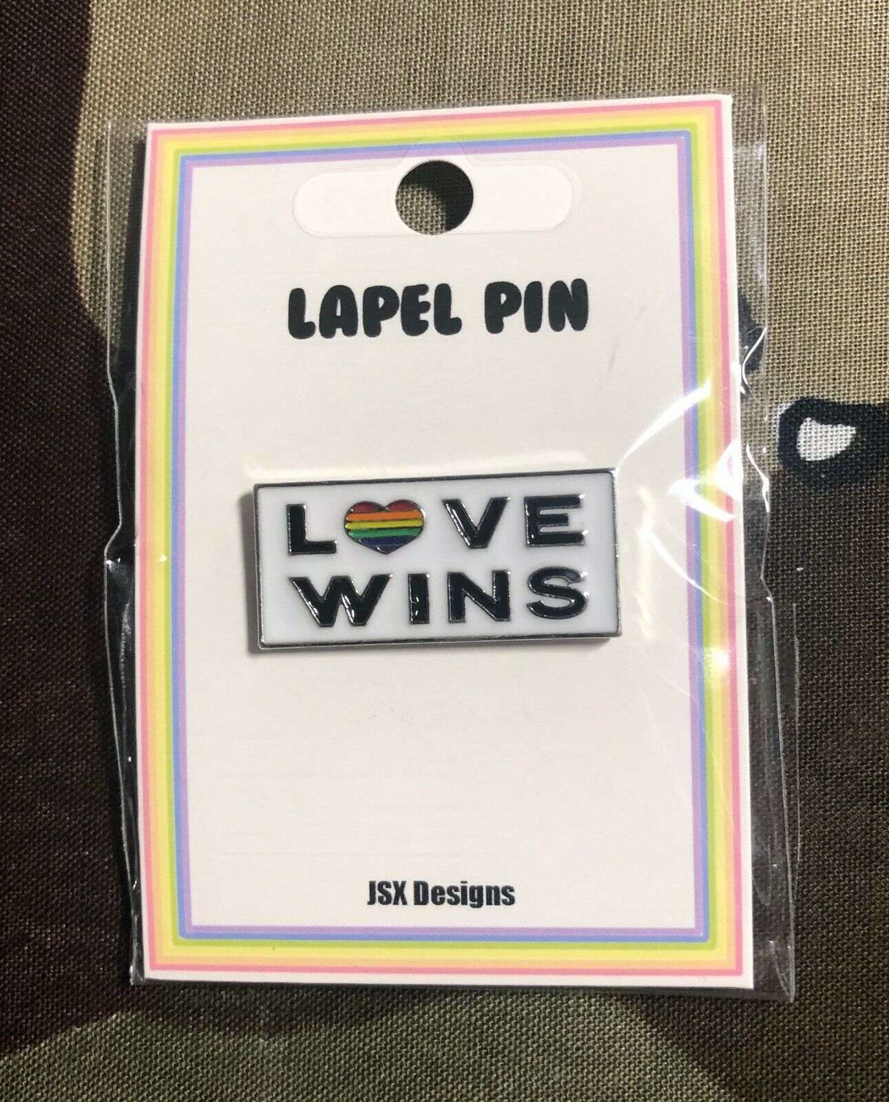 Love Wins Rainbow Flag LGBTQ Enamel Lapel Pin L004PC