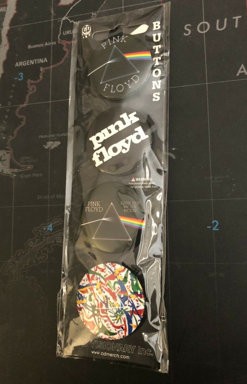 Pink Floyd Dark Side Of The Moon 1.25” Four Button Set Badge Pin