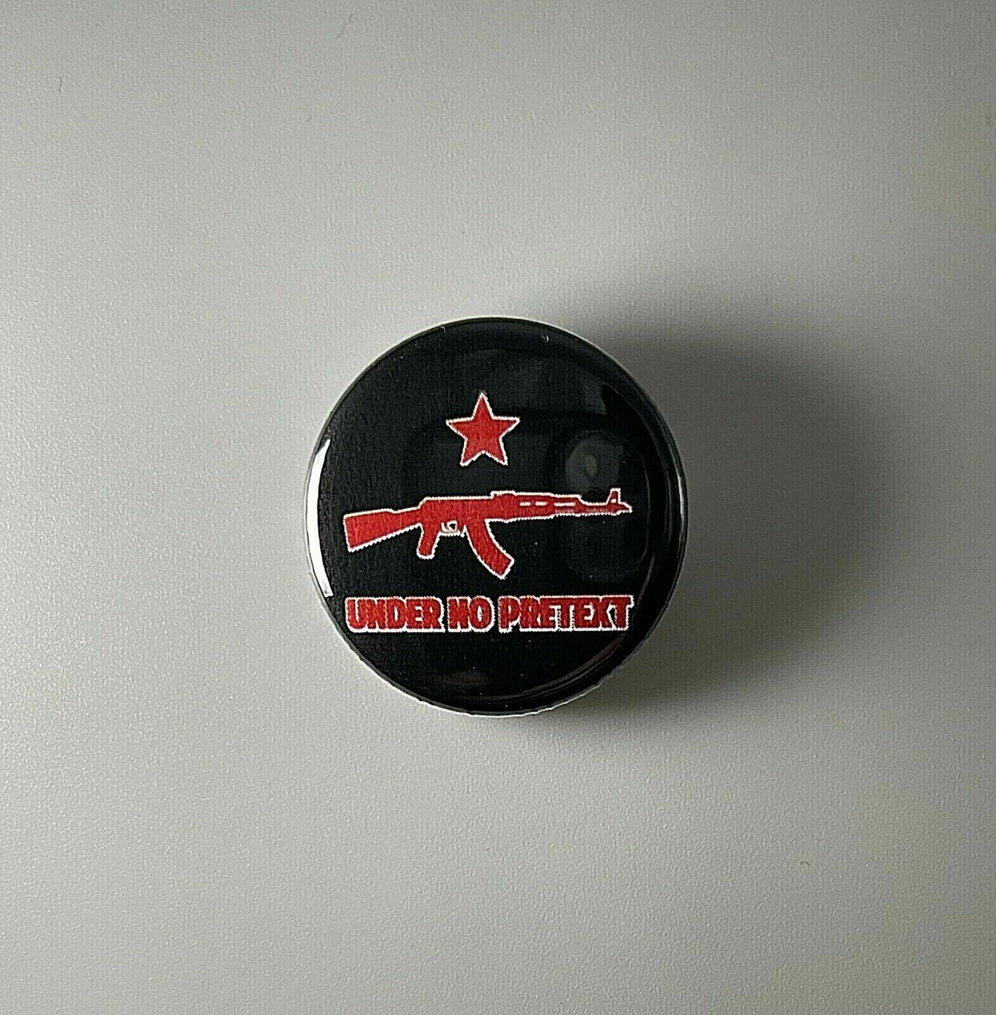 Under No Pretext Anti Fascist Marx 1.25" Button U001B125