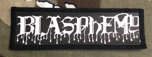 Blasphemy Logo Black Metal Sublimated Printed Patch B021P