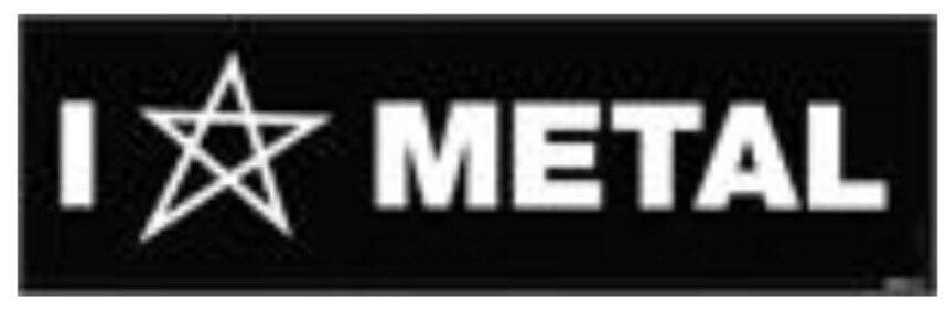 I Love Metal Pentagram Heavy Metal Vinyl Bumper Sticker M009S