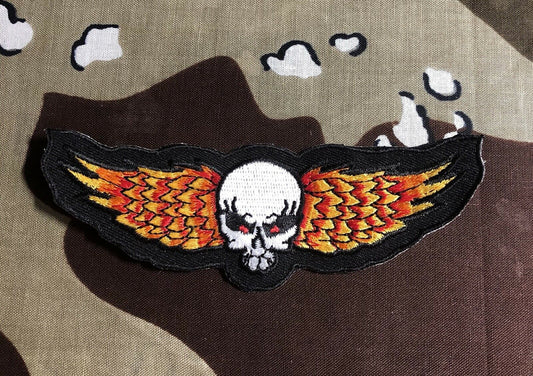 Winged Skull Embroidered Patch S016P