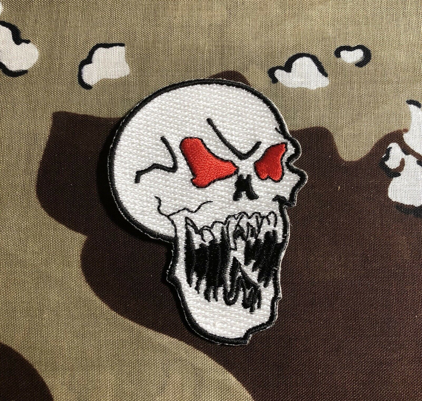 Screaming Skull Biker Motorcycle Embroidered Patch S017P