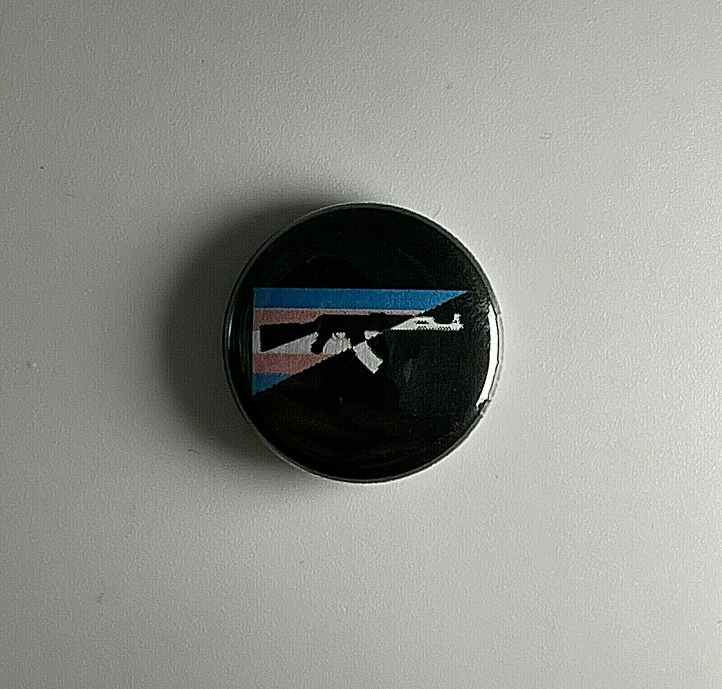 Arm Trans Women Flag LGBTQ Self Defense 1" Button T001B Badge Pin