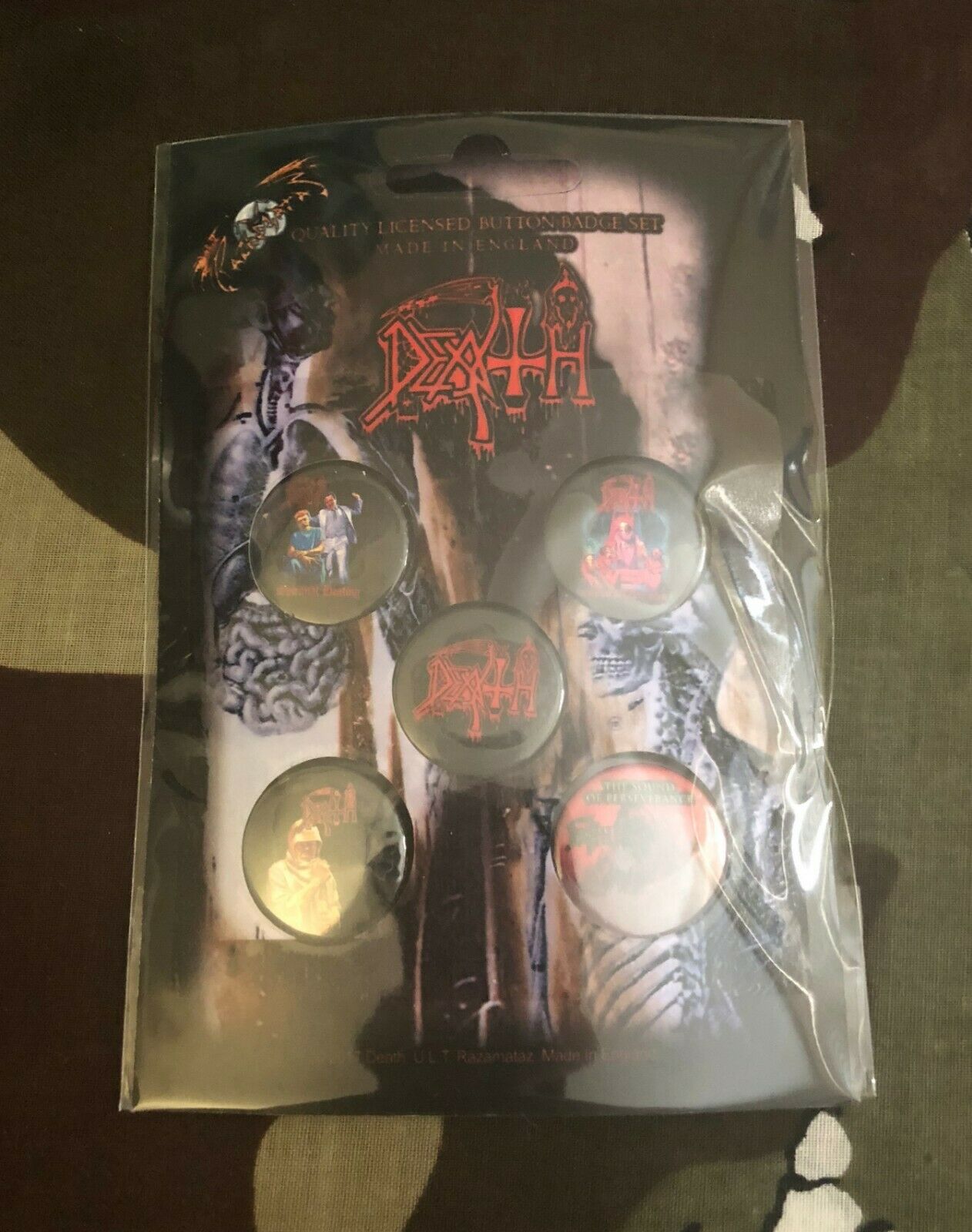 Death Leprosy Scream Bloody Gore Spiritual Healing Five 1” Button Set