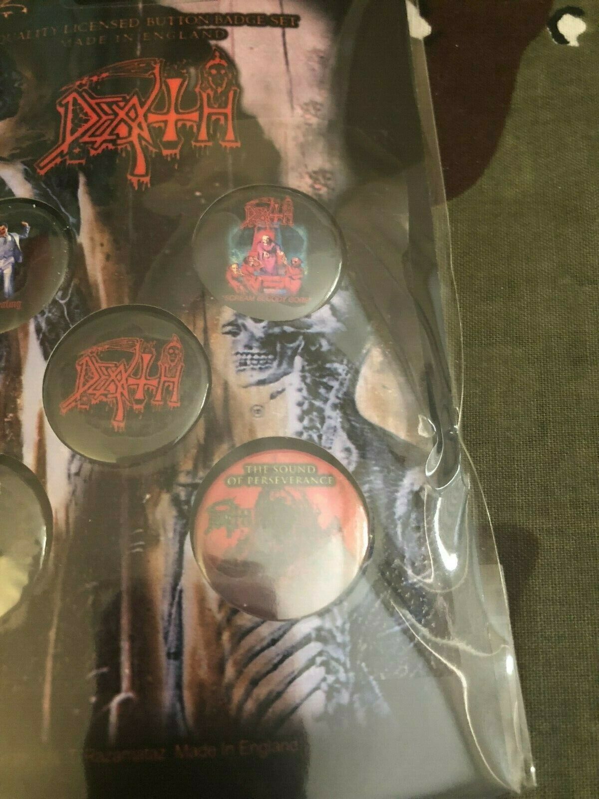 Death Leprosy Scream Bloody Gore Spiritual Healing Five 1” Button Set