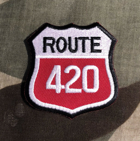 Route 420 Marijuana Weed Embroidered Patch R015P