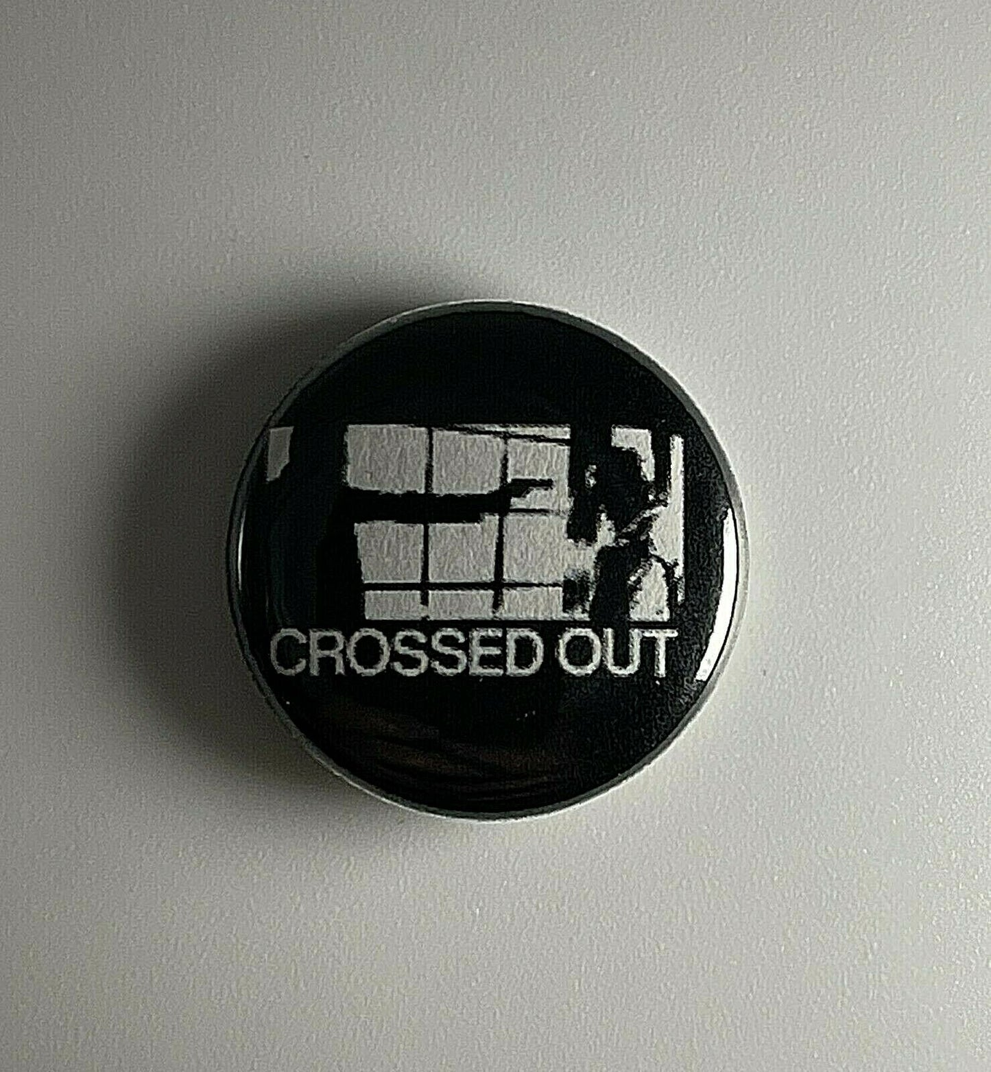 Crossed Out Power Violence 1" Button C008B Badge Pin