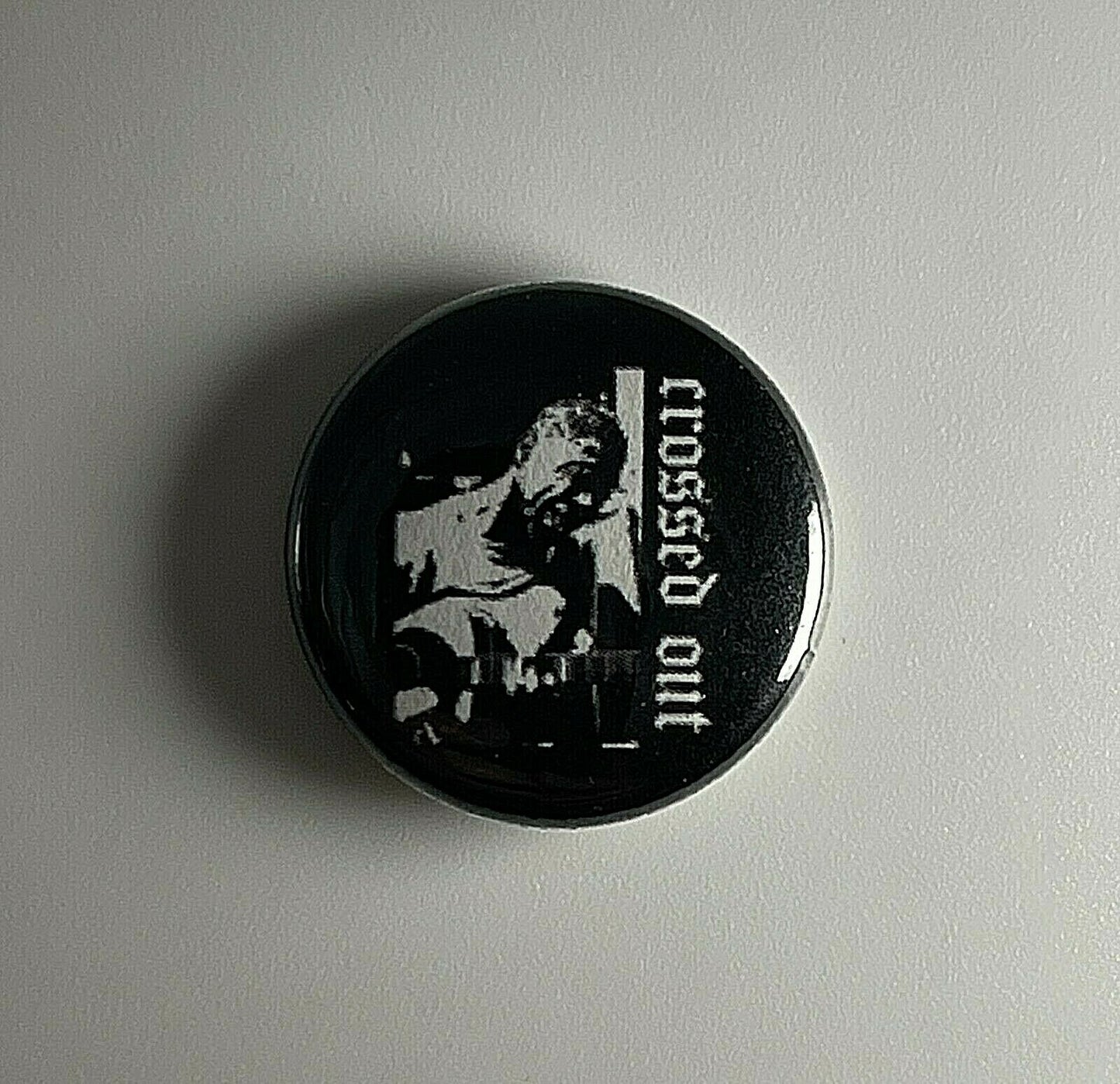 Crossed Out Power Violence 1" Button C010B  Badge Pin