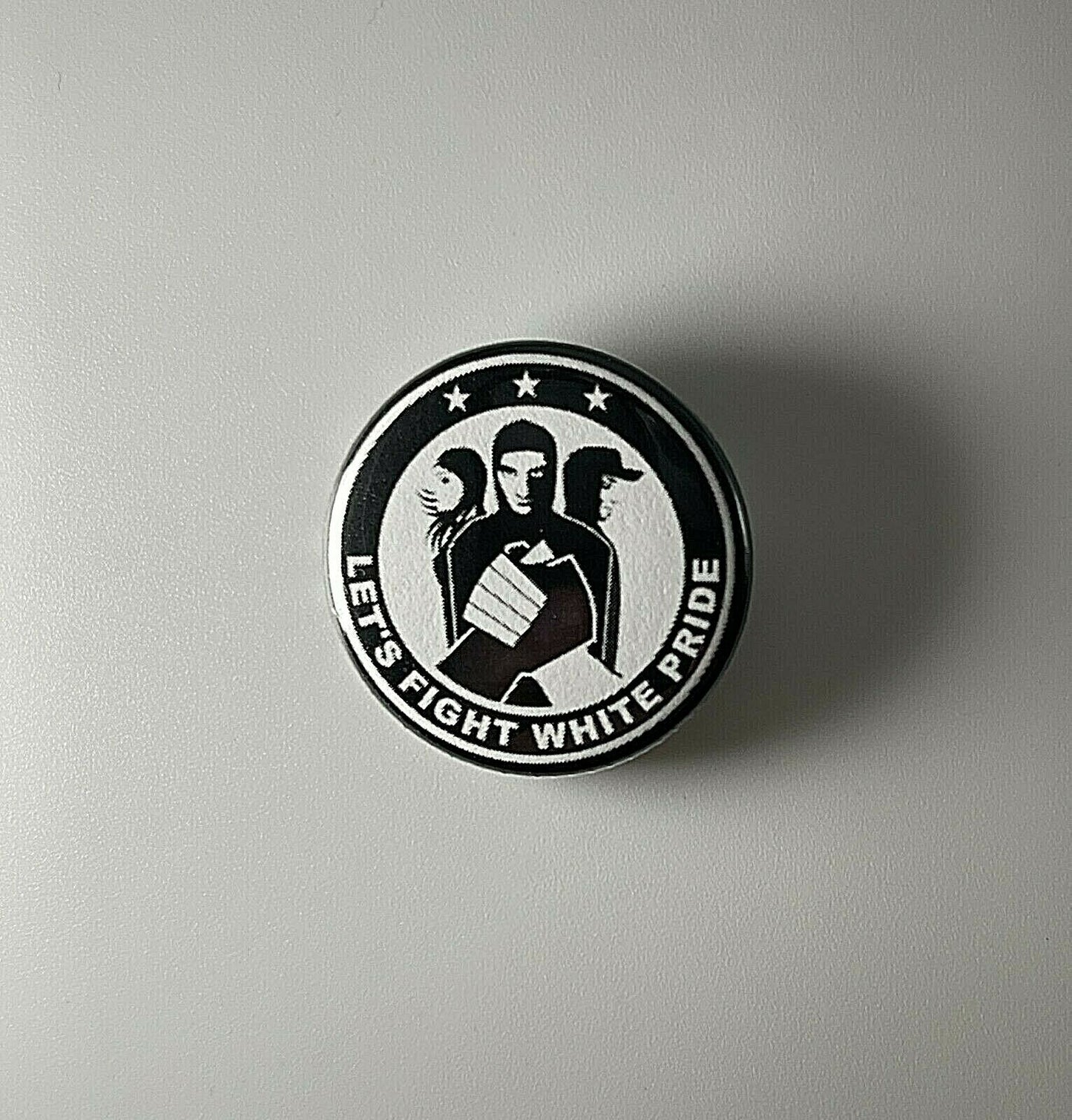 Let's Fight White Pride Anti-Fascist 1.25" Button W001B125 Pin Badge