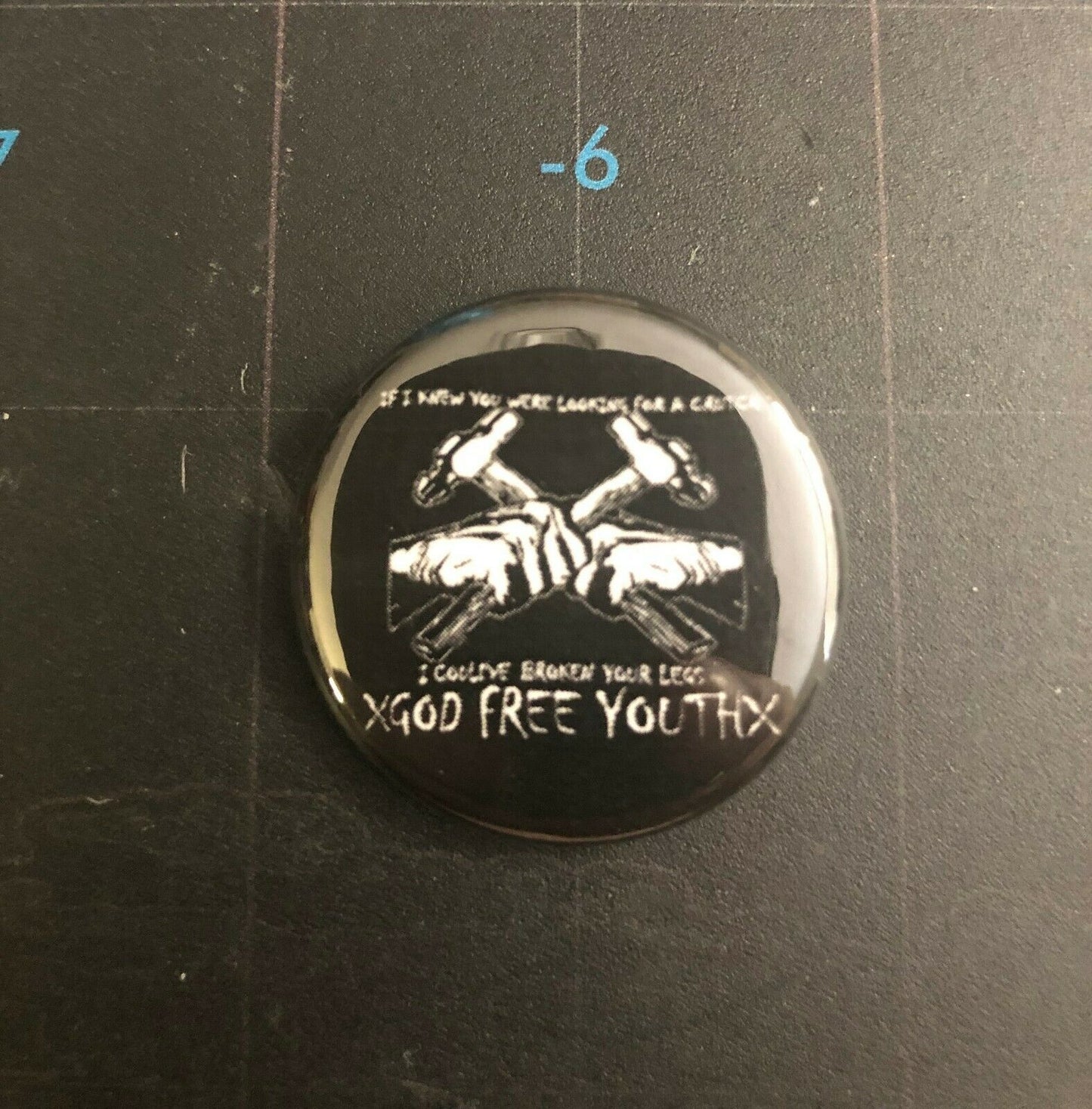 God Free Youth Straight Edge Hardcore 1.25" Button G001B125 Pin Badge