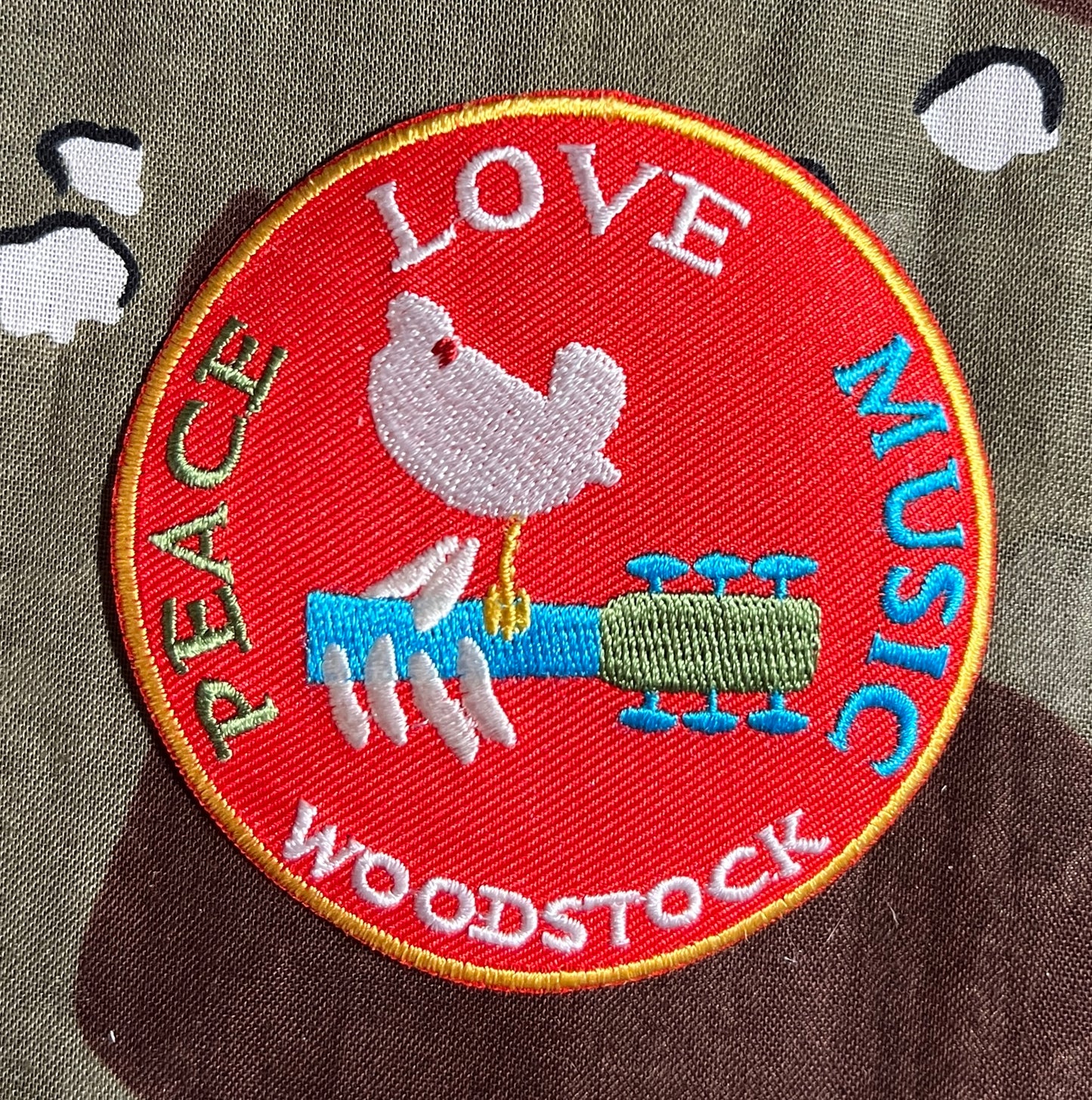 Woodstock Peace Love Music Hippie Logo Embroidered Patch W002P