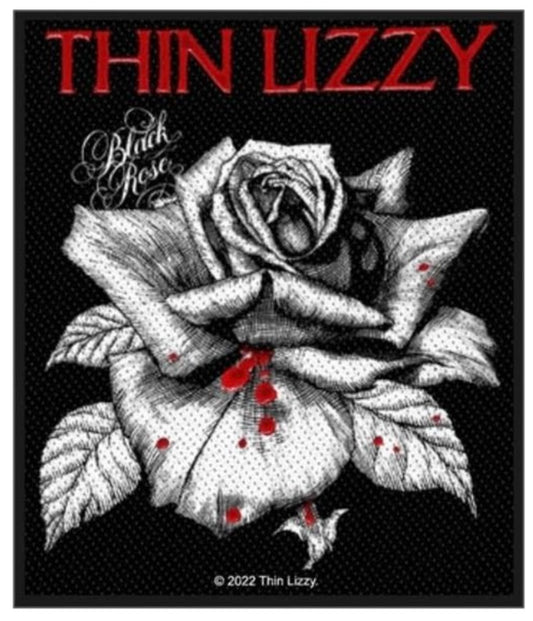 Thin Lizzy Black Rose Woven Patch T025P