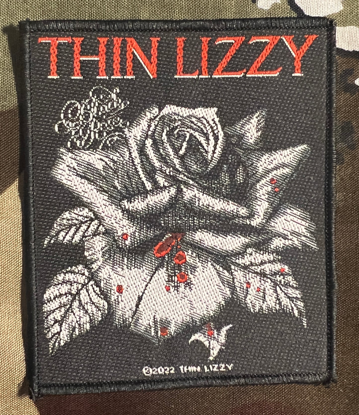 Thin Lizzy Black Rose Woven Patch T025P