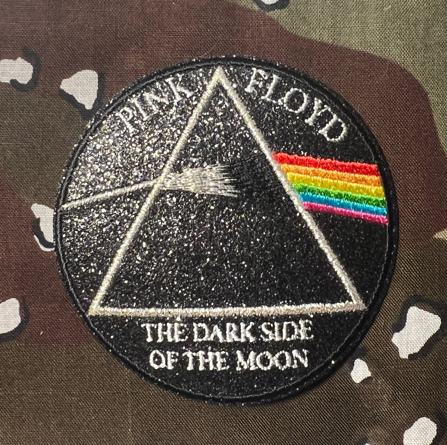 Pink Floyd Dark Side Of The Moon Embroidered Glitter Patch P007P