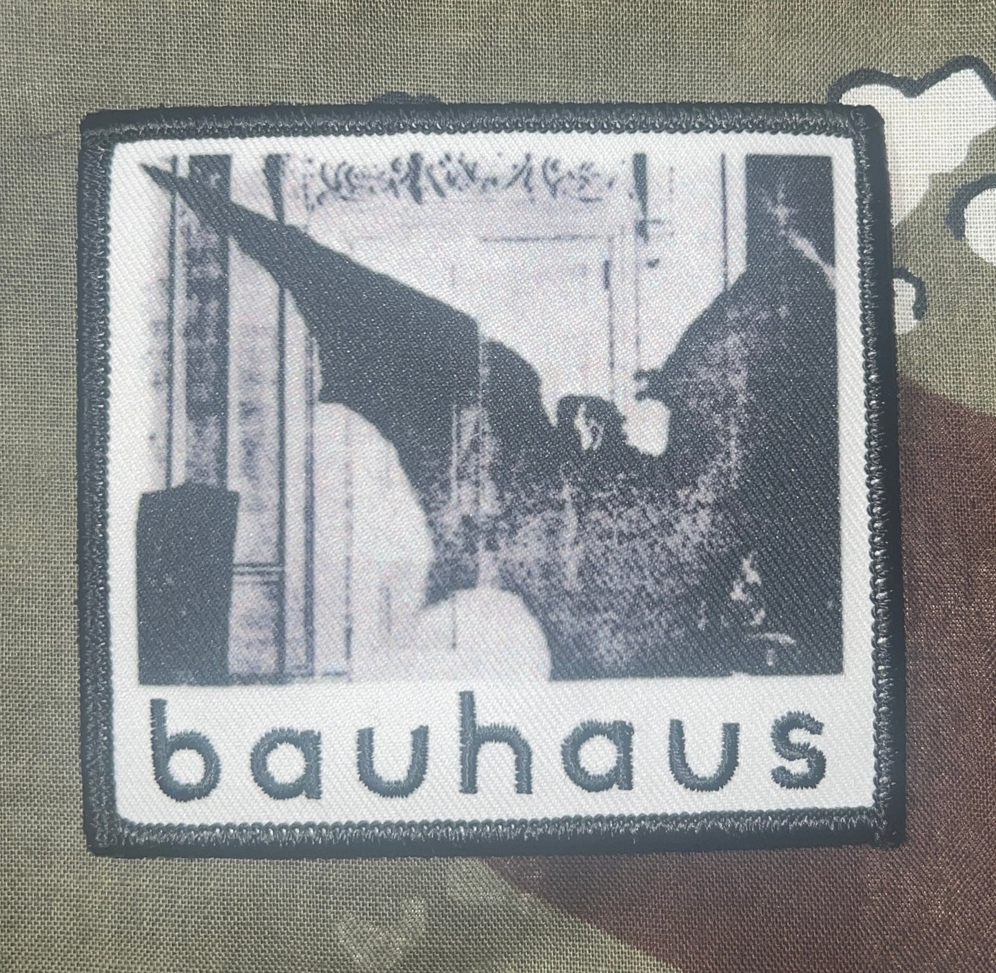 Bauhaus Goth Bat  Embroidered/Woven Patch B022P