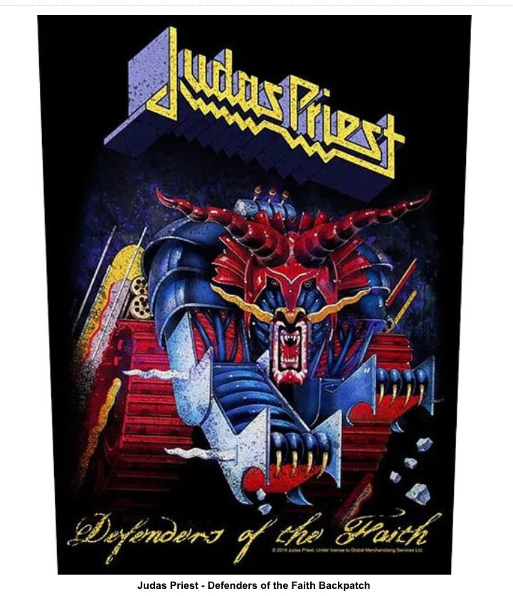 Judas Priest Defenders Of The Faith Printed Back Patch J008P