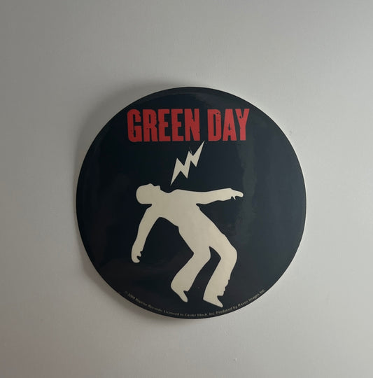 Green Day Warning Round Sticker