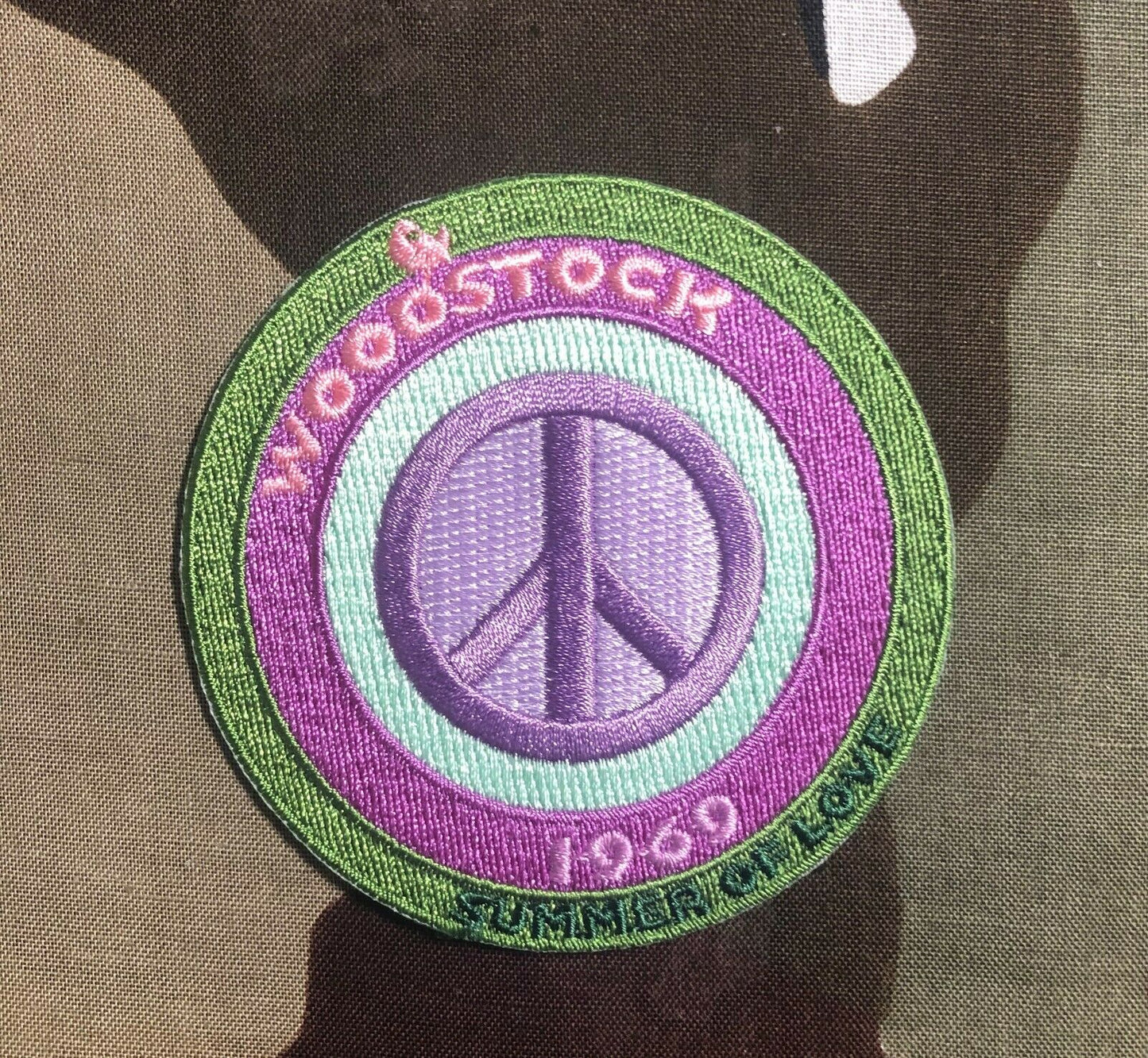 Woodstock Peace Sign Embroidered Patch W014P